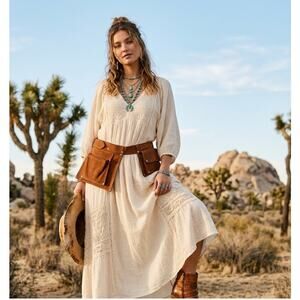 Free People Crew Cargo Pocket Hip Belt Bag Brown NWT Festival Western